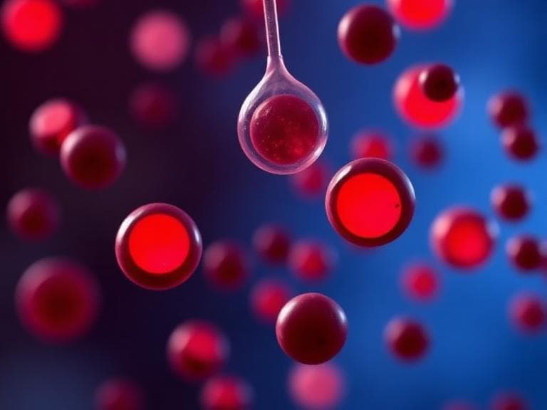 Close-up of red blood cells, which carry iron-rich hemoglobin.